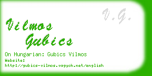 vilmos gubics business card